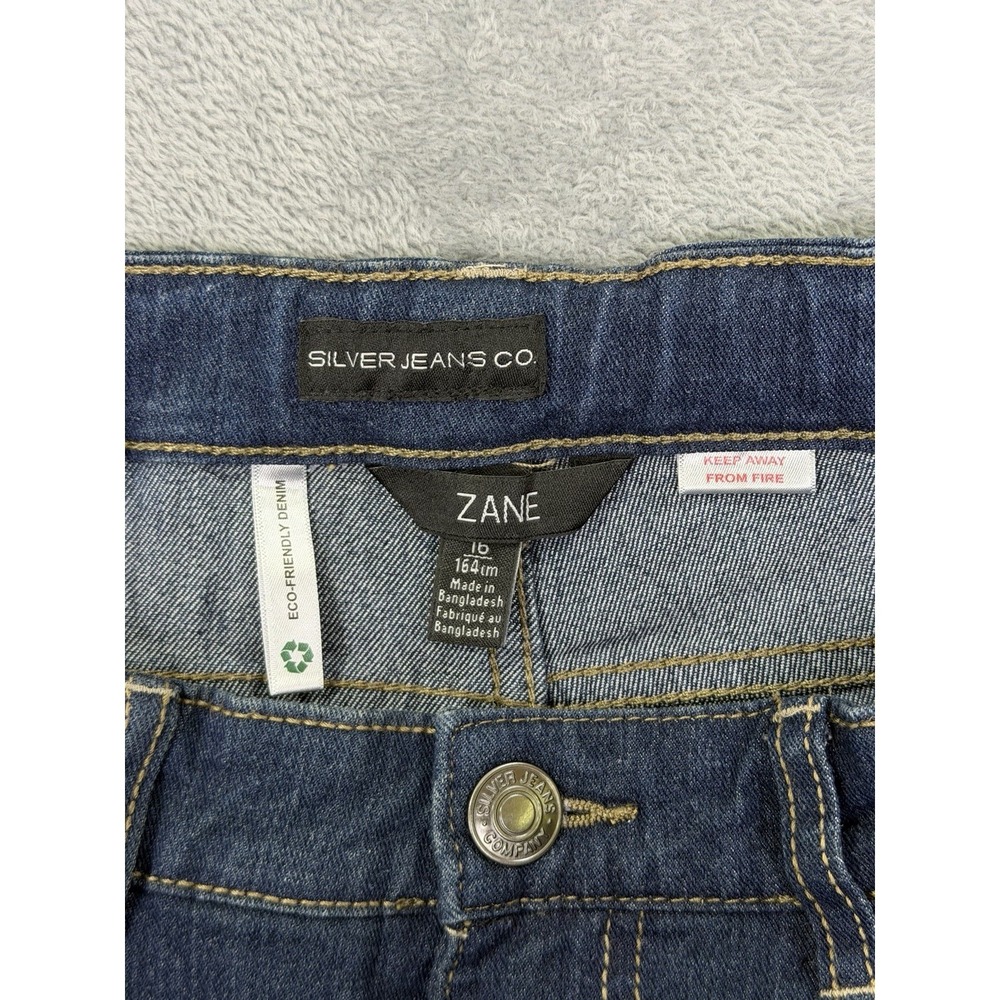 Silver Jeans Boys 16 Blue Dark Wash Zane 1214 Relaxed Straight Adjustable Waist‎ - Picture 7 of 9